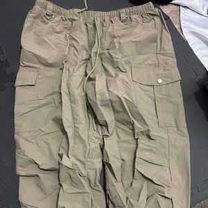 Fashion Nova olive green  Track Pants with Adjustable Waist
